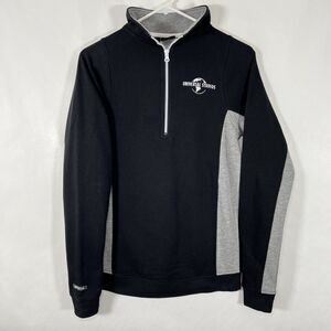 Universal Studios 1/4 Zip Pullover Sweatshirt Womens Size XS Black Embroidered